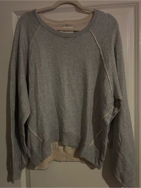 aerie Light Gray Crewneck Pullover Sweater